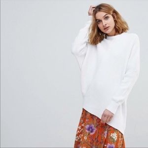 Free People Downtown Ribbed Asymmetrical Sweater